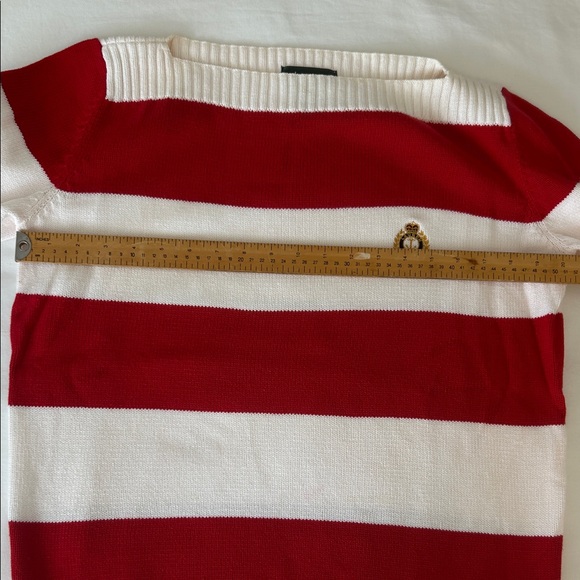 Ralph Lauren Red and White Striped Women's Sweater M - Picture 7 of 9